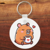 Porte-clés Aimer le café Capybara (Recto)