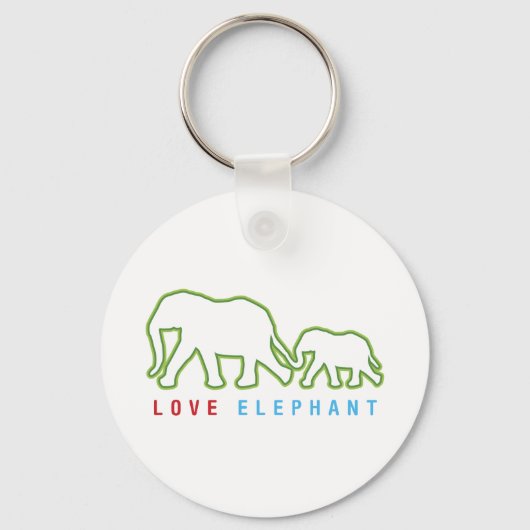 Porte-clés Aimer l'éléphant (Recto)