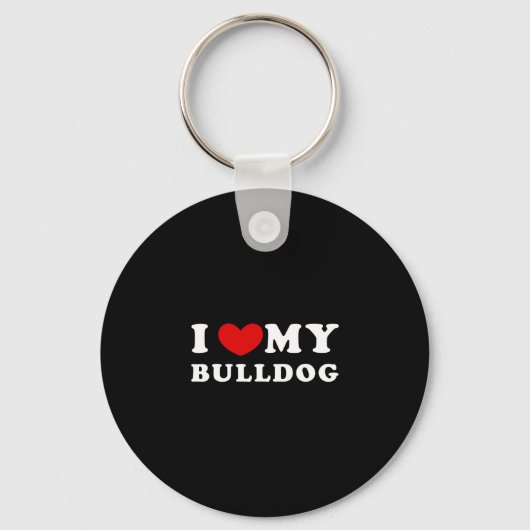 Porte-clés Aimer Mon Bulldog (Recto)