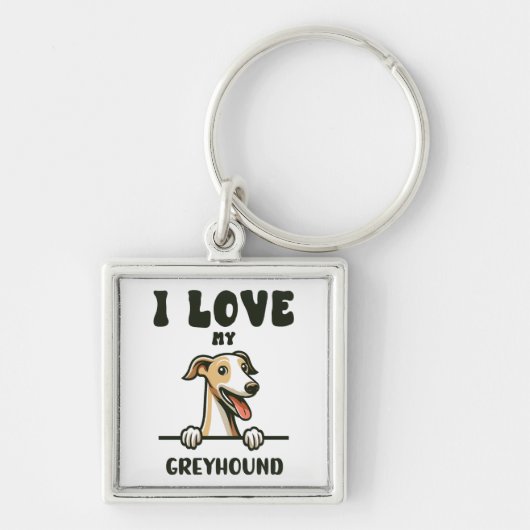 Porte-clés Aimer Mon Greyhound (Devant)