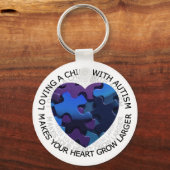 Porte-clés Aimer un enfant avec un porte - clé autiste (Recto)