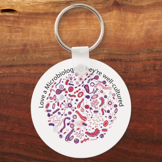 Porte-clés Aimer un microbiologiste (Recto)