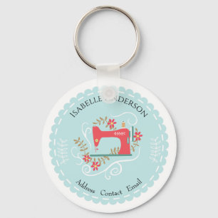 Porte-clés Aimez La Machine À Coudre. Bleu