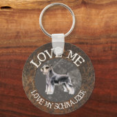 Porte-clés Aimez-moi, aimez mon Schnauzer (Recto)