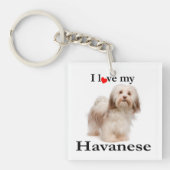 Porte-clés Aimez mon porte - clé de Havanese (Devant)