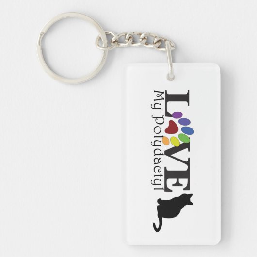 Porte-clés AIMEZ mon porte - clé Polydactyl de chat (Devant)