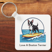 Porte-clés Aimez un chien Boston Terrier (Recto)
