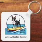 Porte-clés Aimez un chien Boston Terrier (Verso)