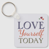 Porte-clés Aimez-vous aujourd'hui coeur d'amour floral (Recto)