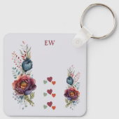 Porte-clés Aimez-vous aujourd'hui coeur d'amour floral (Dos)