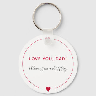 Porte-clés Aimez vous père simple typographie moderne coeur r