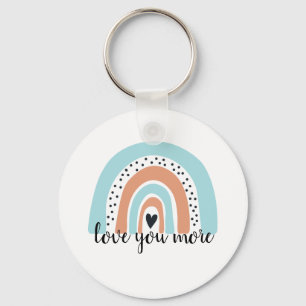 Porte-clés Aimez-vous plus Rainbow Heart Blue Peach