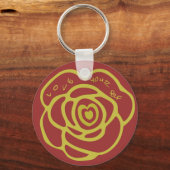Porte-clés Aimez-Vous Rose Rouge (Recto)