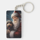 Porte-clés Airedale avec Noël Festif du Père Noël (Dos)
