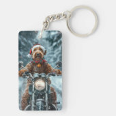 Porte-clés Airedale Chien équitation Moto Noël (Dos)