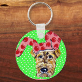 Porte-clés Airedale de Pâques (Recto)