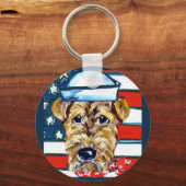 Porte-clés Airedale Navy (Recto)