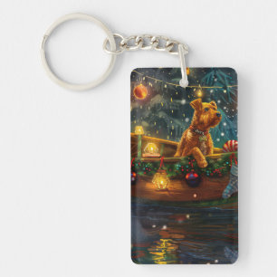 Porte-clés Airedale Noël Festival Voyage