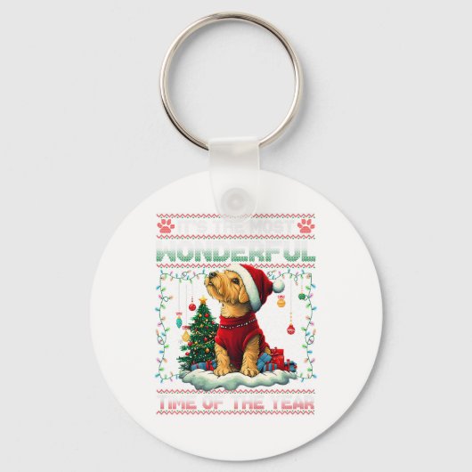 Porte-clés Airedale Terrier Décorations d'arbres de Noël Chie (Recto)