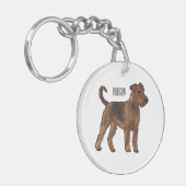 Porte-clés Airedale terrier dog cartoon (Devant gauche)