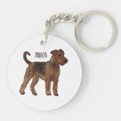 Porte-clés Airedale terrier dog cartoon (Dos)