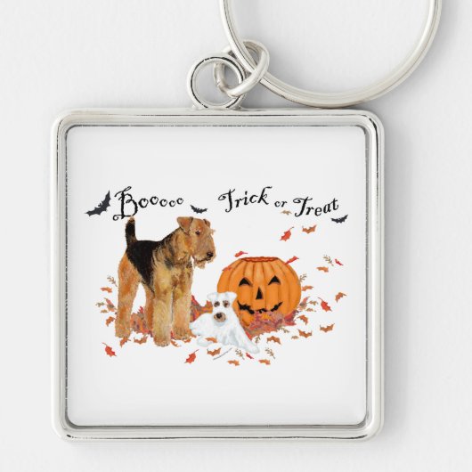 Porte-clés Airedale Terrier Halloween (Devant)