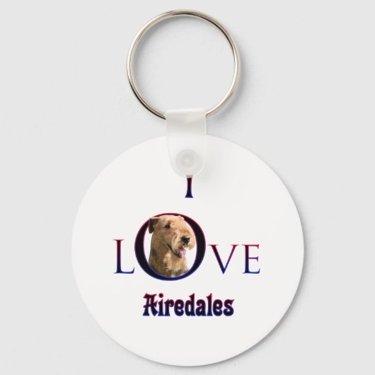Porte-clés Airedale Terrier I Love (Recto)