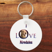 Porte-clés Airedale Terrier I Love (Recto)