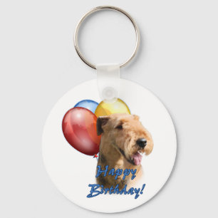 Porte-clés Airedale Terrier Joyeux ballon d'anniversaire