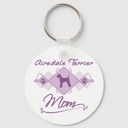 Porte-clés Airedale Terrier Maman (Recto)