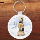 Porte-clés Airedale Terrier Noel - Magnet (Recto)
