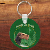 Porte-clés Airedale Terrier Paix (Verso)