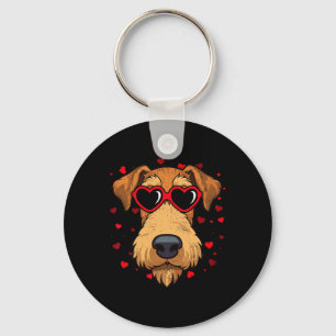 Porte-clés Airedale Terrier Saint-Valentin Cœur Adorateurs de
