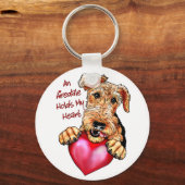 Porte-clés Airedale Terrier Tient Mon Coeur (Recto)