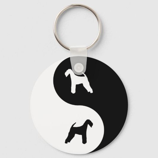 Porte-clés Airedale Terrier Yin Yang (Recto)