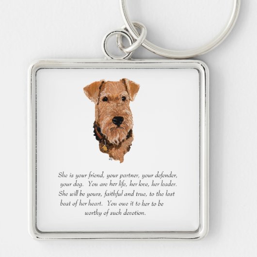 Porte-clés Airedale, Welsh, Lakeland Terrier Keepsaké (Devant)