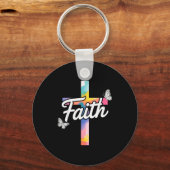 Porte-clés Aith Croix Avec Papillons Chrétien (Recto)