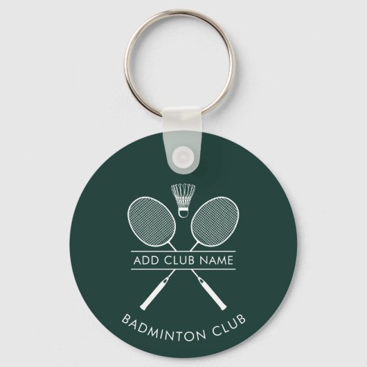 Porte-clés Ajouter Badminton Club Nom Raquettes Icône Custom  (Recto)