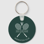 Porte-clés Ajouter Badminton Club Nom Raquettes Icône Custom  (Verso)