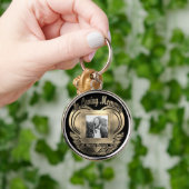 Porte-clés Ajouter Photo Custom Memorial Heart Gold Bouton (Main)