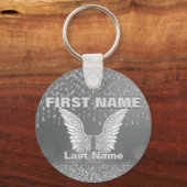 Porte-clés Ajouter un nom | Larmes d'argent (Recto)