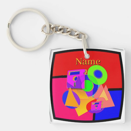 Porte-clés Ajouter un nom Médias Objets de collection élargis (Devant)