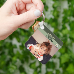 Porte-clés Ajouter un nom tata feuilles double face vertes