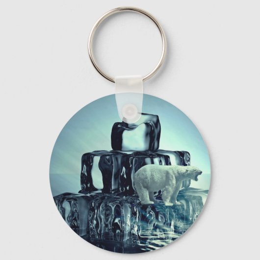 Porte-clés Ajouter Un SLOGAN Pour Sauver La Planète Ours Pola (Recto)