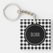 Porte-clés Ajouter une photo, nom Buffalo Check Black Acryliq (Devant)