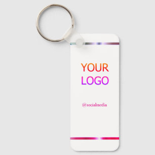 Porte-clés ajouter votre logo personnalisé bordure rose rouge
