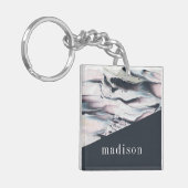 Porte-clés Ajouter votre nom| Marbling V Crop (Devant gauche)