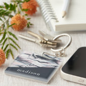 Porte-clés Ajouter votre nom| Marbling V Crop (Devant Droit)