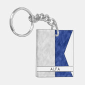 Porte-clés Ajouter Votre Nom Signal Indicateur A Alfa / Alpha (Devant gauche)