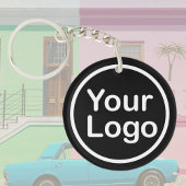 Porte-clés Ajouter votre propre logo | Arrière - plan noir